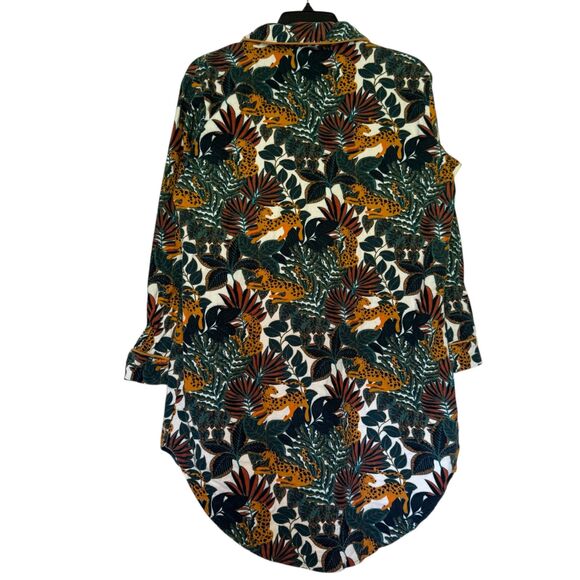 WORLD MARKET women's size small medium S M Jaguar Jungle flannel pj pajama set - Picture 3 of 16